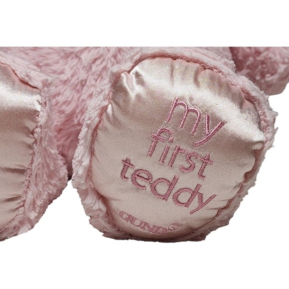 Gund Baby My First Teddy Bear Pink Girl Large Plush Stuffed Animal Toy Satin - Picture 3 of 8